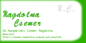 magdolna csemer business card